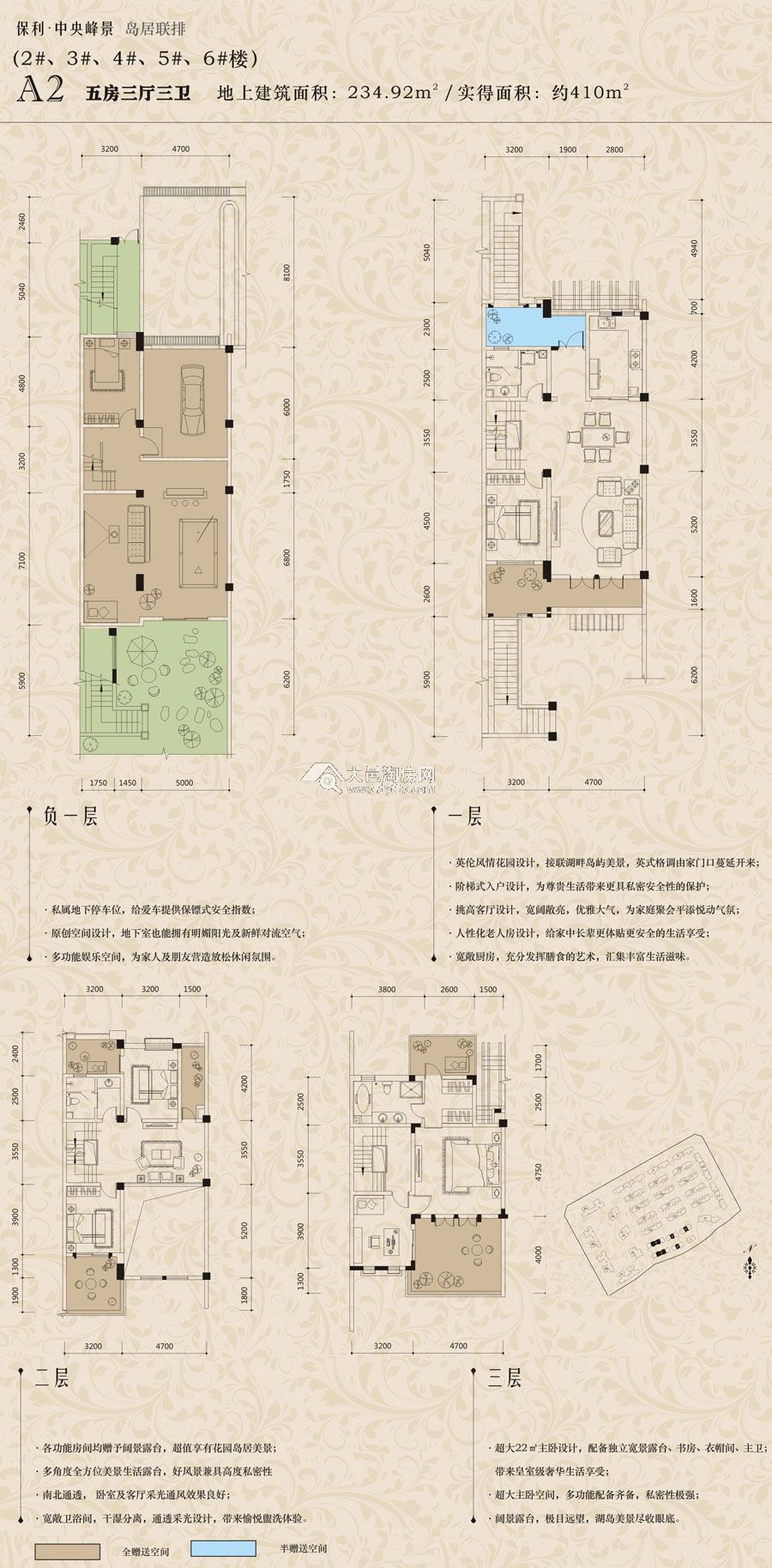 大邑保利中央峰景岛居联排别墅户型图23