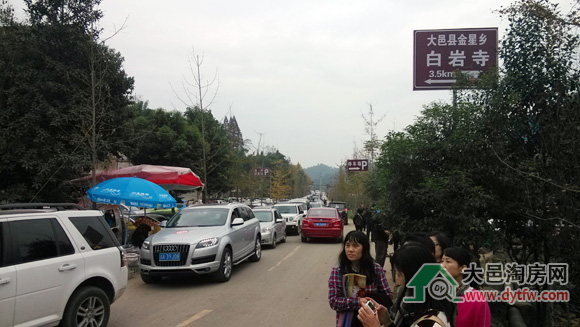 2014年大邑白岩寺彻底火了 赏银杏大军爬山观景