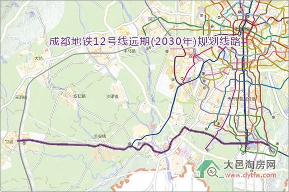 成都远景规划:地铁12号线覆盖大邑(图)